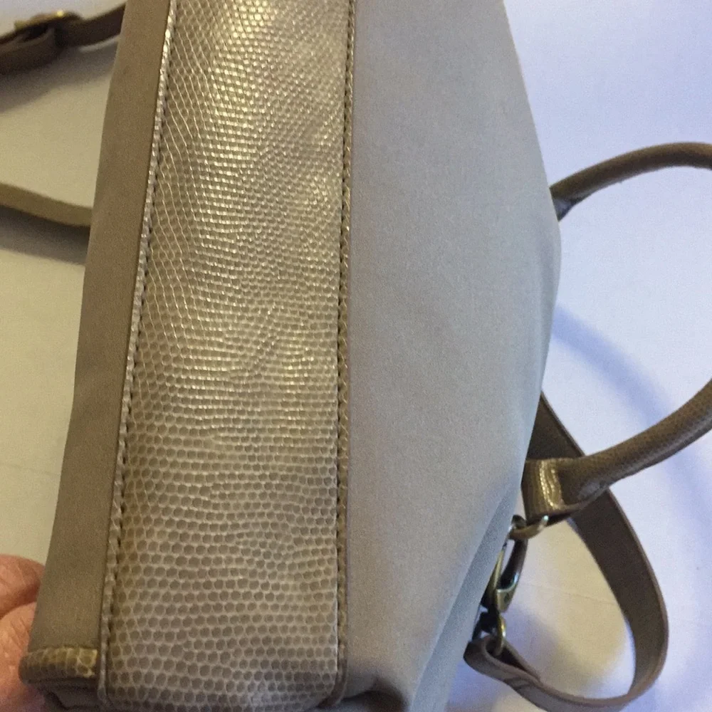 70s LAPTOP Briefcase Canvas Faux Lizard Pockets​ iPad Professional Office Tote